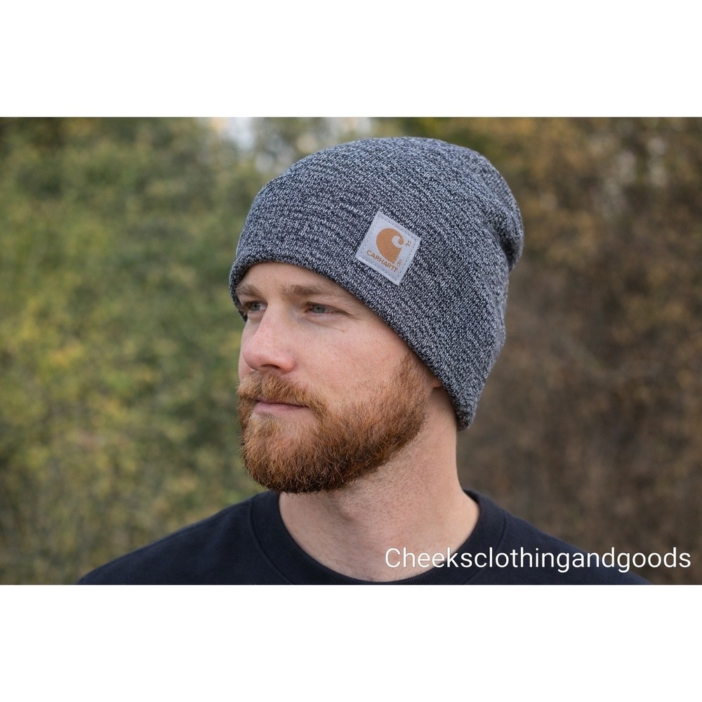 NWT Carhartt Mens A18 Acrylic Watch Hat Beanie Marled Grey Salt and Pepper